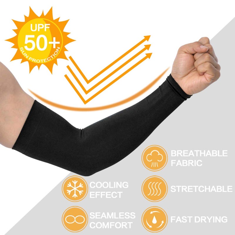 Feeke Arm Sleeves for Men and Women, Sleeve to Cover Arms for Men and Women, UV Protection Cooling 4-Pairs Anti-Slip Compression Sun Sleeves for Cycling Running Outdoor Sports - Image 2